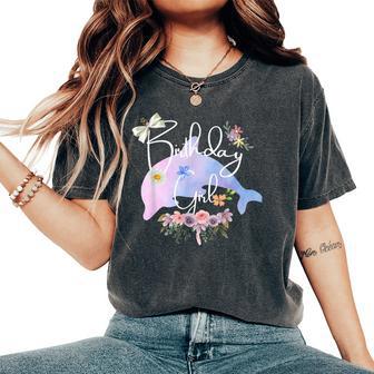 Dolphin Birthday Party Team Birthday Girl Love Sea & Beach Women's Oversized Comfort T-Shirt - Thegiftio UK