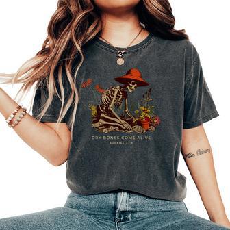 Dry Bones Come Alive Skeleton Flower Women's Oversized Comfort T-Shirt - Thegiftio UK
