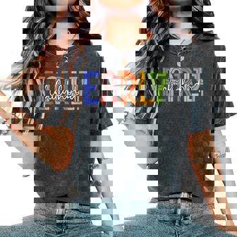 Early Childhood Educator Boho Early Childhood Education Women's Oversized Comfort T-Shirt - Monsterry