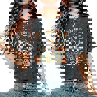 Er Nurse Gobble Squad Er Nurse Turkey Lover Thanksgiving Women's Oversized Comfort T-Shirt | Mazezy