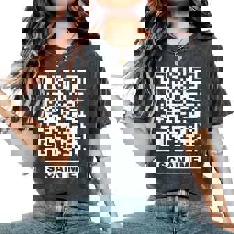 Escaneame Código De Escaneo Qr Broma Gracioso I Love You Qr Scan Code Camiseta extragrande cómoda para mujer - Regaloses