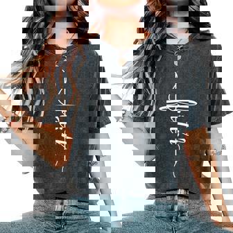 Faith Bible Verse Christian Sideways Tattoo Women's Oversized Comfort T-Shirt - Monsterry