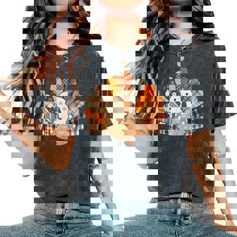 Fall Autumn Turkey Thanksgiving Family Matching Girls Women's Oversized Comfort T-Shirt | Mazezy