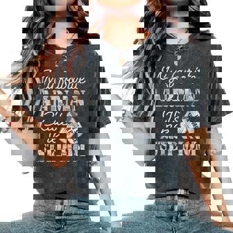 My Favorite Airman Calls Me Step Mom Usaf Step Mom Women's Oversized Comfort T-Shirt - Monsterry