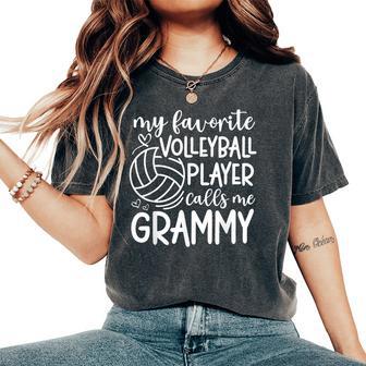 My Favorite Player Calls Me Grammy Grandma Volleyball Women's Oversized Comfort T-Shirt - Thegiftio UK