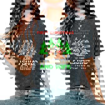 First Christmas As Husband And Wife Married Couple Women's Oversized Comfort T-Shirt - Monsterry