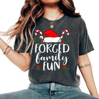 Forced Family Fun Sarcastic Christmas Lights Christmas Women's Oversized Comfort T-Shirt - Thegiftio UK