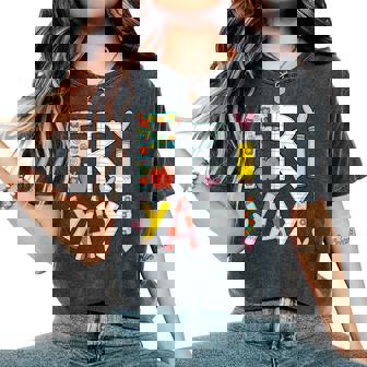 Fri-Yay Happy Friday Weekend Teacher Back To School Women's Oversized Comfort T-Shirt | Mazezy