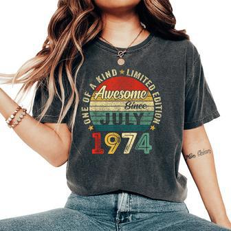 50 Years Old July 1974 Vintage 50Th Birthday Women Women's Oversized Comfort T-Shirt - Monsterry