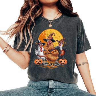 Chicken Halloween Costume Spooky Season Chickens Witch Women's Oversized Comfort T-Shirt - Thegiftio UK