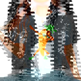 Dabbing Carrot Cute Vegetable Lover Women Women's Oversized Comfort T-Shirt - Monsterry