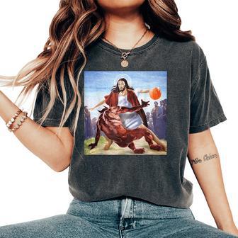 Jesus Crossing Up The Devil Christian Religious Women's Oversized Comfort T-Shirt - Thegiftio UK