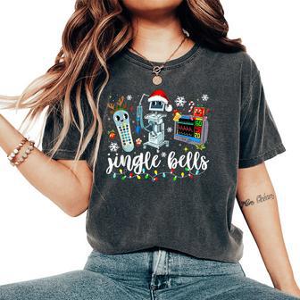 Jingle Bells Telemetry Nurse Christmas Tech Nursing Women's Oversized Comfort T-Shirt - Thegiftio UK
