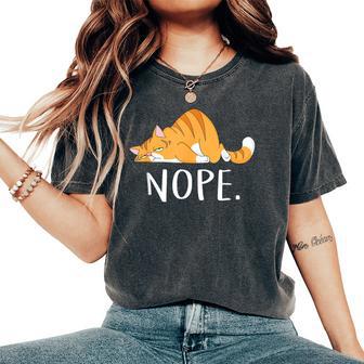 Lazy Cat For Nope Not Today Women's Oversized Comfort T-Shirt - Thegiftio UK