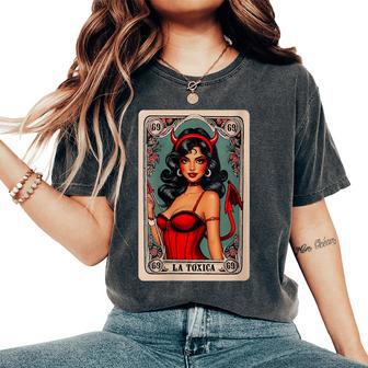 Retro La Toxica Mexican Lottery Card Game Cool Women's Oversized Comfort T-Shirt - Thegiftio UK