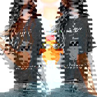 Thanksgiving Friends Turkey Thanksgiving Boys Girls Women's Oversized Comfort T-Shirt - Thegiftio