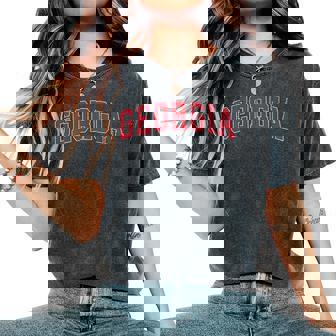 Georgia Ga Vintage Athletic Sports Red Style Women's Oversized Comfort T-Shirt - Thegiftio UK