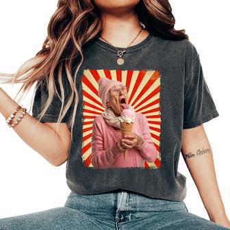 Grandma Licking Ice Cream Women's Oversized Comfort T-Shirt - Thegiftio UK