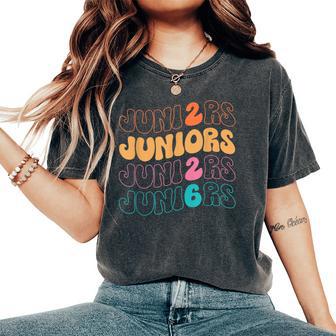 Groovy Junior 2026 Class Of 2026 Junior Graduation Women's Oversized Comfort T-Shirt - Thegiftio UK