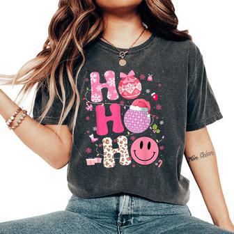 Groovy Leopard Disco Christmas Xmas Santa Girls Women's Oversized Comfort T-Shirt - Thegiftio