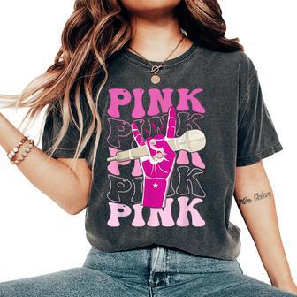 Groovy Pink Personalized Name Pink Retro For Women Women's Oversized Comfort T-Shirt - Thegiftio UK