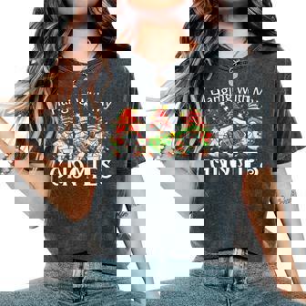 Hanging With My Gnomies Family Christmas Pajamas Women Women's Oversized Comfort T-Shirt | Mazezy