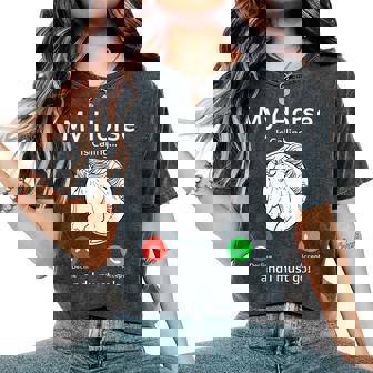 My Horse Is Calling And I Must Go Fun Horse Lover Equestrian Women's Oversized Comfort T-Shirt - Thegiftio UK