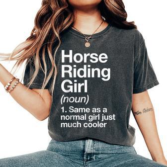 Horse Riding Girl Definition & Sassy Sports Women's Oversized Comfort T-Shirt - Monsterry