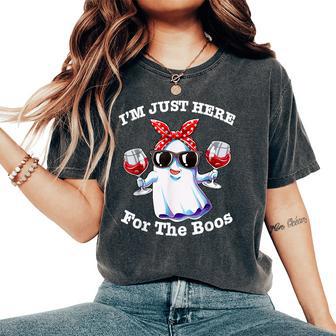 I'm Just Here For The Boos Halloween Ghost Cute Women's Oversized Comfort T-Shirt - Thegiftio UK