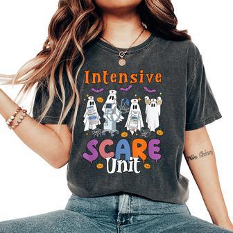 Intensive Scare Unit Icu Boo Crew Nicu Picu Nurse Tech Women's Oversized Comfort T-Shirt - Thegiftio UK