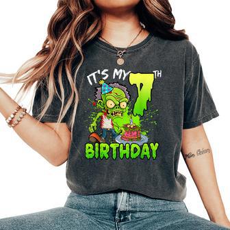 It's My 7Th Birthday Zombie Lover 7 Year Old Boys Girls Women's Oversized Comfort T-Shirt - Thegiftio UK