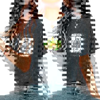 It's Fall Y'all Halloween Bleached Pumpkin Fall Thanksgiving Women's Oversized Comfort T-Shirt - Monsterry