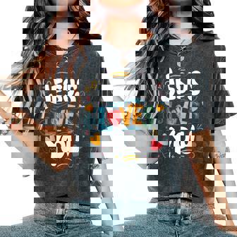 Jesus Loves You Groovy Retro Faith Women's Oversized Comfort T-Shirt | Mazezy