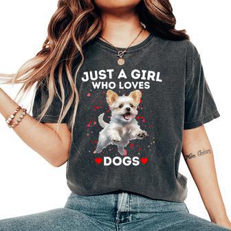 Just A Girl Who Loves Dogs Women's Oversized Comfort T-Shirt - Thegiftio UK