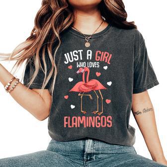 Just A Girl Who Loves Flamingos Girls Flamingo Women's Oversized Comfort T-Shirt - Thegiftio UK