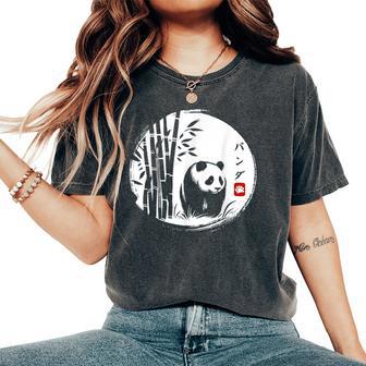 Kawaii Panda Ink Japanese Streetwear Novelty Panda Women's Oversized Comfort T-Shirt - Thegiftio UK