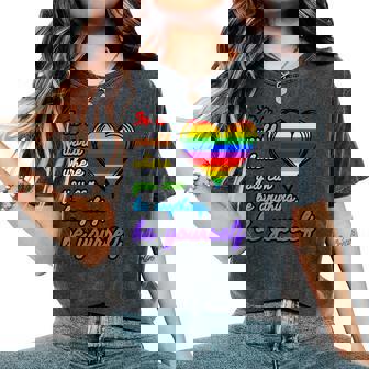 Lgbtq Be Yourself Gay Pride Rainbow Flag Lgbt Ally Women's Oversized Comfort T-Shirt - Thegiftio UK