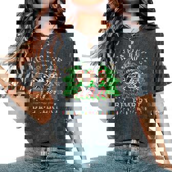 Line Dance And Be Merry Christmas Elf Dancing Holiday Season Women's Oversized Comfort T-Shirt - Monsterry