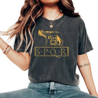 Loba Capitolina Spqr Roma Camiseta extragrande cómoda para mujer - Regaloses