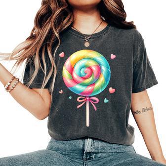 Lollipop Rainbow Candy For Kid Girl Sweet Women's Oversized Comfort T-Shirt - Thegiftio UK