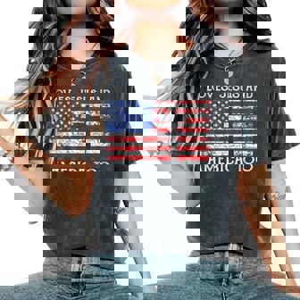 Loves Jesus And America Too Usa Patriotic Christian Women's Oversized Comfort T-Shirt - Thegiftio
