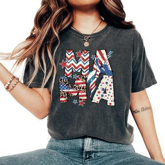 Mama American Flag All American Mama 4Th Of July Women's Oversized Comfort T-Shirt - Monsterry CA