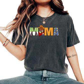 Mama Birthday Western Rodeo Mom And Dad Boy Family Matching Women's Oversized Comfort T-Shirt - Thegiftio UK