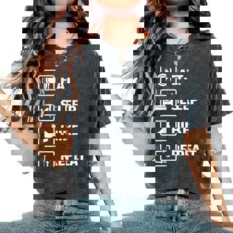 Manger Sommeil Randonner Répéter T-shirt oversize confortable pour femme - Cadeauxyz