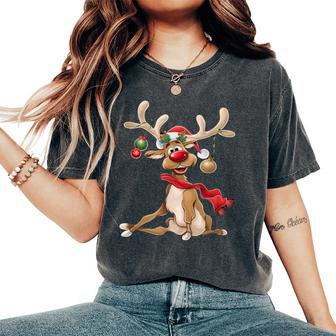 Merry Christmas For Him Reindeer Women's Oversized Comfort T-Shirt - Thegiftio UK