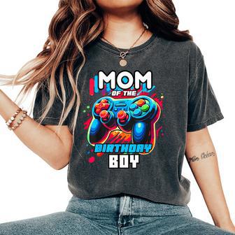 Mom Of The Birthday Boy Matching Video Game Birthday Party Women's Oversized Comfort T-Shirt - Thegiftio UK