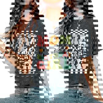 Mom Of The Birthday Girl Cute Family Groovy Birthday Party Women's Oversized Comfort T-Shirt - Monsterry