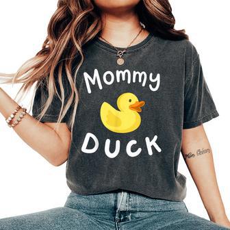 Mommy Duck Birthday Rubber Duck Lover Family Matching Women Women's Oversized Comfort T-Shirt - Thegiftio UK