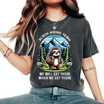 Mountain Sloth Hiking Team For Hiking Women's Oversized Comfort T-Shirt - Thegiftio UK
