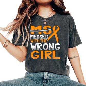 Ms Messed With The Wrong Girl Novelty Women's Oversized Comfort T-Shirt - Thegiftio UK